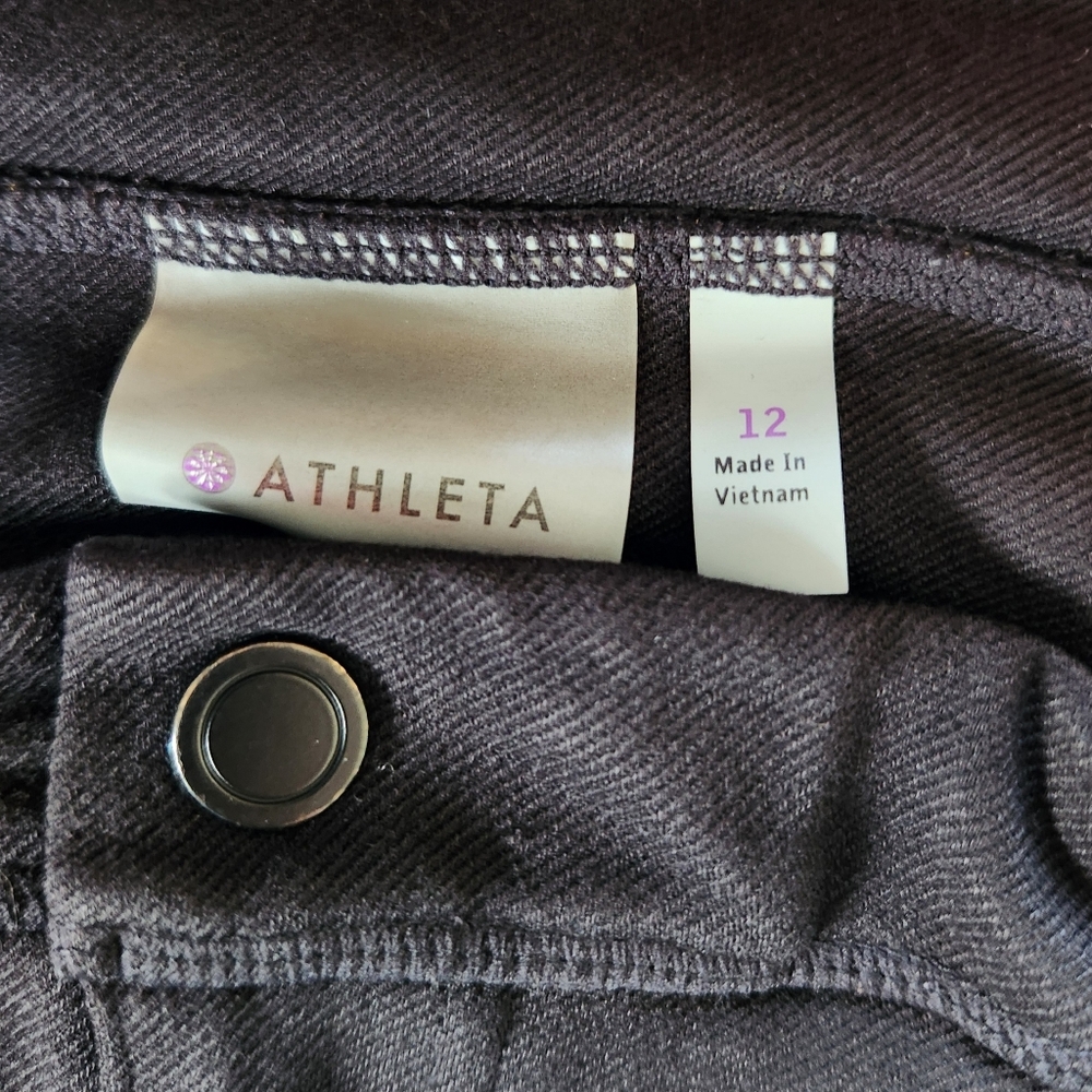 Athleta "Trailsetter Ponte Motion Moto Pant" Skinny Black | Women's Size 12 - Picture 7 of 12
